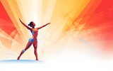 Olympic gymnastic sport illustration. Colorful digital artwork paiting. generative ai