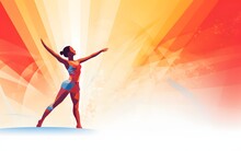 Olympic gymnastic sport illustration. Colorful digital artwork paiting. generative ai