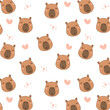 Cute capybara. Baby capybara pattern