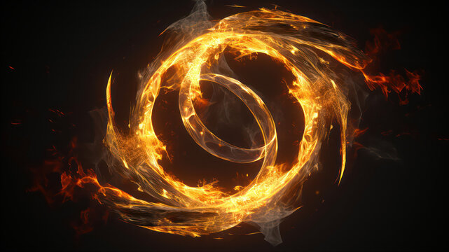 Fire ring on a black background.