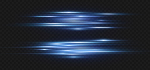 Wall Mural - vector illustration in blue color. set of light effects. glare and flash. bright beams of light. glo
