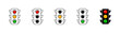 Traffic light icon set. Stoplight sign. Traffic control icon collection. EPS 10
