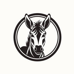 Wall Mural - Donkey logo, donkey icon, donkey head, vector