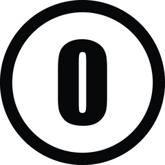Poster - Number 0 icon circle vector isolated on white background . Number zero icon