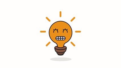 Sticker - bulb kawaii style character animation