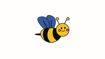 Poster - bee kawaii style character animation