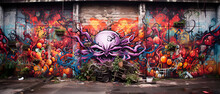 Artistic Capture Of Graffiti On A Wall, Generative Ai