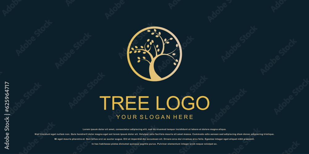 Creative tree logo design with unique concept| premium vector Stock ...