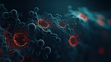 Wall Mural - biology particles macro microscope
