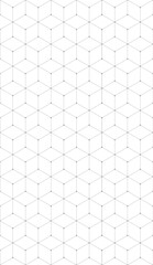 Wall Mural - Vector seamless cubic hexagon pattern. Abstract geometric low poly background. Stylish grid texture connect the dots.