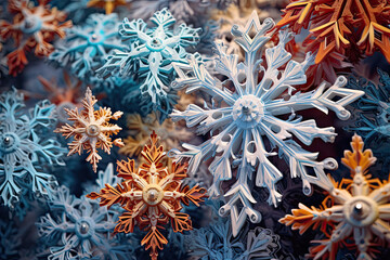 Sticker - Christmas snowflake background.