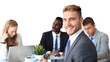 © ty - Businessman with colleagues on a transparent background