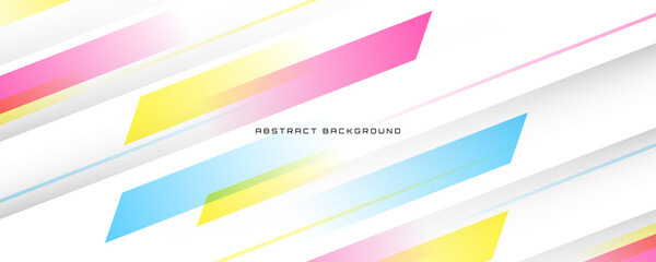 Poster - 3d colorful geometric abstract background overlap layer on bright space with diagonal shapes decorat