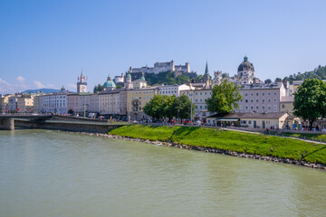 Wall Mural - City of Salzburg, Austria, with Fortress Hohensalzburg