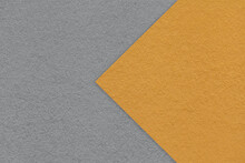 Texture Of Dark Gray Paper Background, Half Two Colors With Orange Arrow, Macro. Structure Of Craft Grey Cardboard.