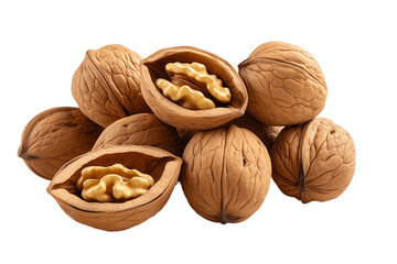Canvas Print - Walnuts Isolated on Transparent Background. AI