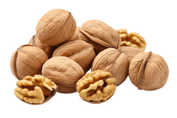 Wall Mural - Walnuts Isolated on Transparent Background. AI