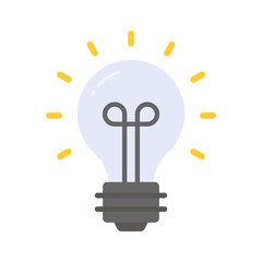 Wall Mural - An icon of idea bulb in modern flat style, easy to use and download