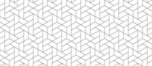 Vector Seamless Cubic Hexagon Pattern. Abstract Geometric Low Poly Background. Stylish Grid Texture.