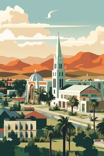 Namibia - Windhoek Retro Poster (ai)