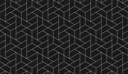 Wall Mural - Vector seamless cubic hexagon pattern. Abstract geometric low poly background. Stylish grid texture.