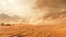 Sandstorm In A Desert Region Photorealisticrealistic Background 
