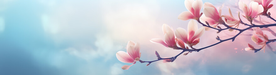 Wall Mural - Generative AI: nature background banner