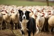 a border collie herding sheep - generative ai