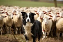 A Border Collie Herding Sheep - Generative Ai