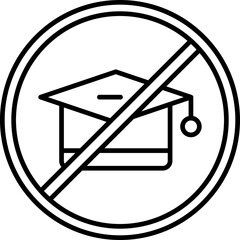 Sticker - No Education Icon