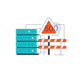 Poster - Server error,hardware and software maintenance, tech support. 404 page error scene