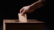 © EUDPic - Voter putting ballot Into voting box. Generative AI.