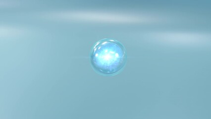 Aufkleber - Liquid bubbles mixed create 3D nourishing therapy. Macro Shot's elements combine into a serum. The cosmetic serum is combined with a drop. Animated fluid glob in a metaball's morph