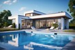 © XC Stock - Modern and elegant villa with pool. AI generated