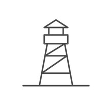 Modern Watchtower Line Outline Icon