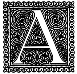 black and white pattern letter A