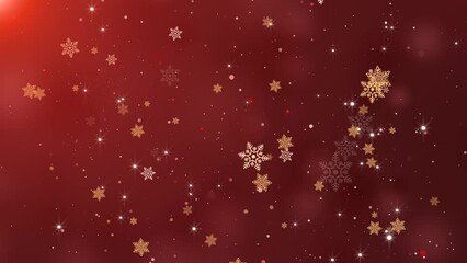 Wall Mural - 4K Dust bokeh glitter particles abstract background with golden shining stars bokeh glitter awards dust. Futuristic glittering fly movement flickering in space. party happy new year, christmas