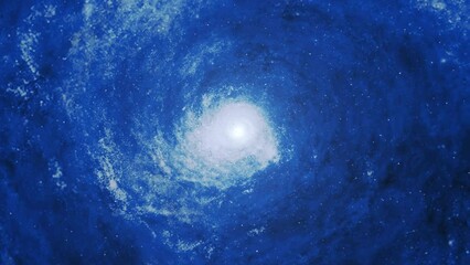 Wall Mural - 4k abstract blue 3d galaxy nebula space universe panorama, cosmic deep space travel background. star