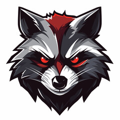 Wall Mural - Esport vector logo raccoon, raccoon icon, raccoon head, vector