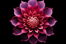 A Vibrant Pink Flower With Black Background
