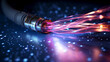 fiber optic communication cable, fiber optic fiber background - Generative AI