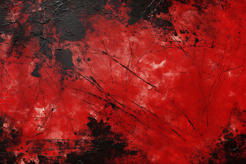 red and black grunge painted wall background