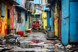 Fototapeta Na drzwi - Extreme poverty closeup in urban city