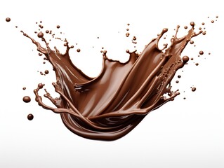 Wall Mural - Huge Chocolate Splash on a White Background.