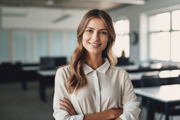 Poster - portrait of a smiling businesswoman