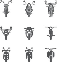 Bike Vector Icon Design Set, Motorcycle, Bike, Motorbike, Silhouette, Motor, Sport, Motocross, Biker, Vector, Speed, Vehicle, Wheel, Bicycle, Race, Transportation, Chopper, Transport, Cycle