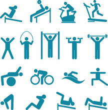 Gym Physical Fitness And Physical Training Vector Art Design, Icon, People, Vector, Silhouette, Symbol, Pictogram, Sport, Set, Fitness, Business, Sign, Illustration, Stick, Person, Figure, Exercise