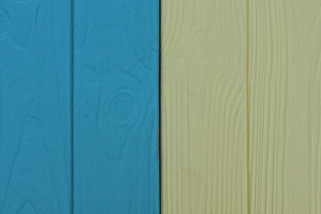 Sticker - texture of yellow blue wooden pine boards on the table