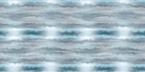 Wall Mural - Trendy tie dye blue washed border in nautical style. Ribbon pattern of textured hippy summer fashion design. 