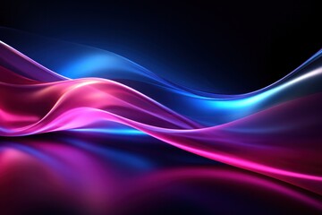 Wall Mural - Abstract Neon Wave background. Illustration 